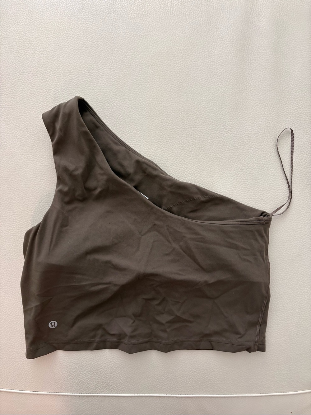 lululemon athletica One-Shoulder Sports Bra Top in Olive